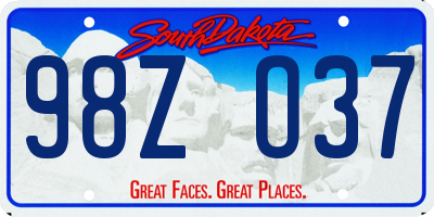 SD license plate 98ZO37