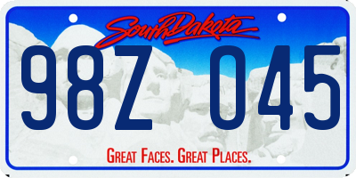 SD license plate 98ZO45