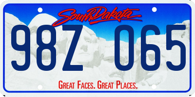 SD license plate 98ZO65