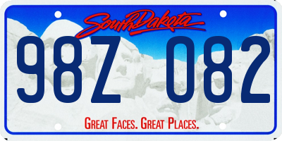 SD license plate 98ZO82