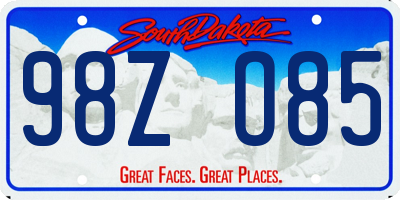 SD license plate 98ZO85