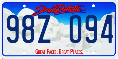 SD license plate 98ZO94