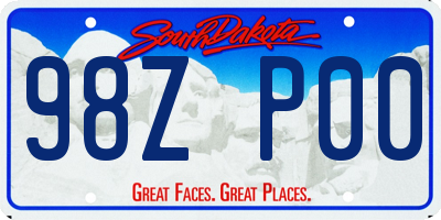 SD license plate 98ZP00