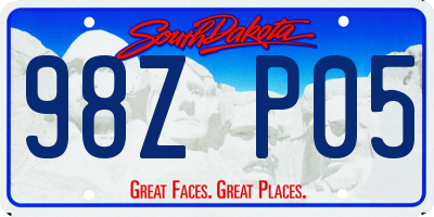 SD license plate 98ZP05
