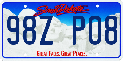 SD license plate 98ZP08