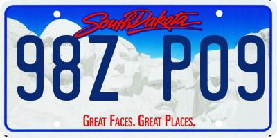SD license plate 98ZP09