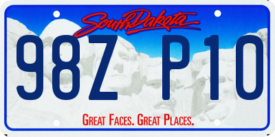 SD license plate 98ZP10