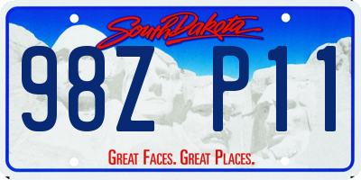 SD license plate 98ZP11