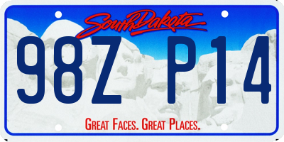 SD license plate 98ZP14