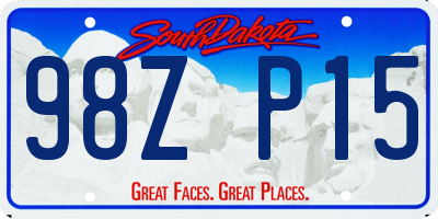 SD license plate 98ZP15