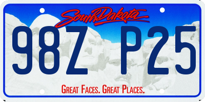 SD license plate 98ZP25
