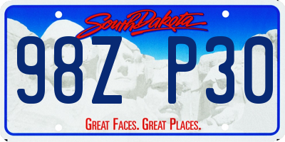 SD license plate 98ZP30