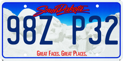 SD license plate 98ZP32