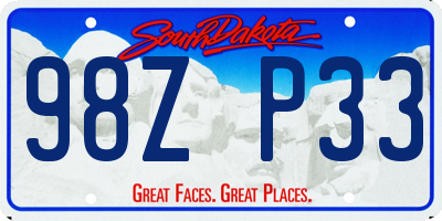 SD license plate 98ZP33