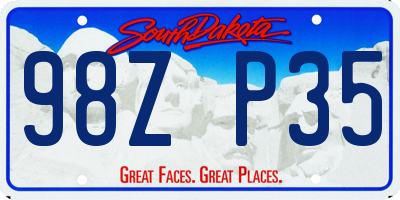 SD license plate 98ZP35