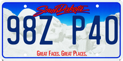 SD license plate 98ZP40