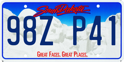 SD license plate 98ZP41