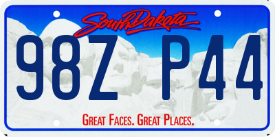 SD license plate 98ZP44