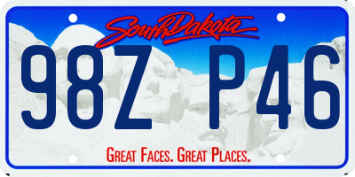 SD license plate 98ZP46