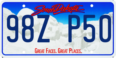 SD license plate 98ZP50
