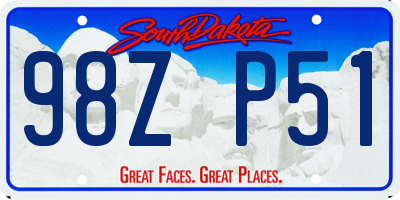 SD license plate 98ZP51