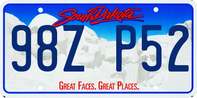 SD license plate 98ZP52