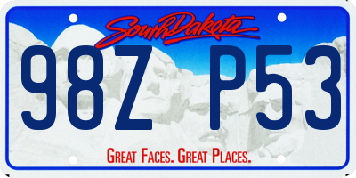 SD license plate 98ZP53