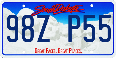 SD license plate 98ZP55