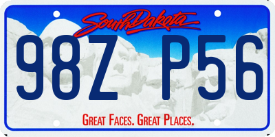 SD license plate 98ZP56
