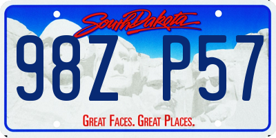 SD license plate 98ZP57