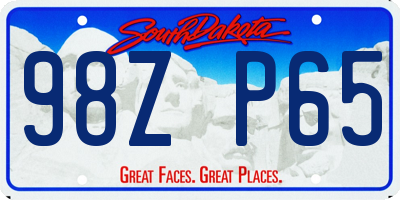 SD license plate 98ZP65