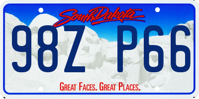 SD license plate 98ZP66