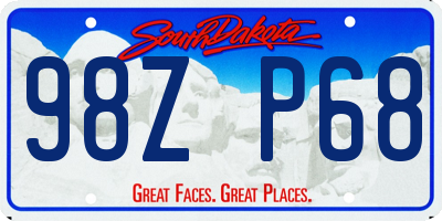 SD license plate 98ZP68