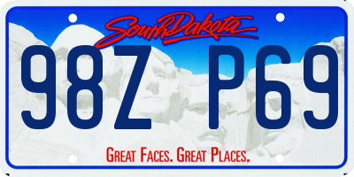 SD license plate 98ZP69