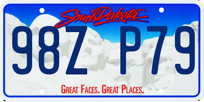 SD license plate 98ZP79