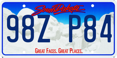 SD license plate 98ZP84