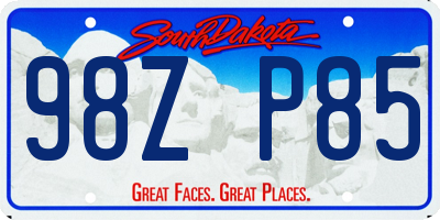 SD license plate 98ZP85