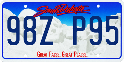 SD license plate 98ZP95