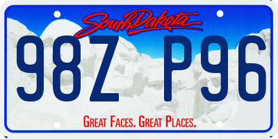 SD license plate 98ZP96