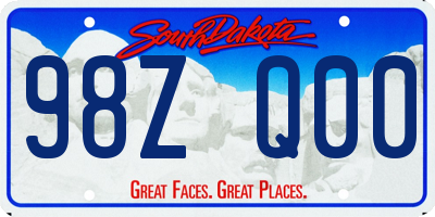 SD license plate 98ZQ00