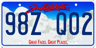 SD license plate 98ZQ02