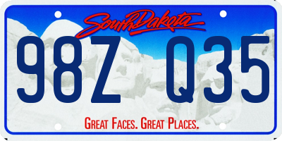 SD license plate 98ZQ35