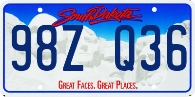 SD license plate 98ZQ36