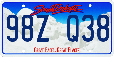 SD license plate 98ZQ38