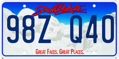 SD license plate 98ZQ40
