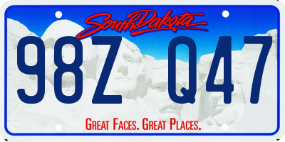 SD license plate 98ZQ47