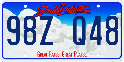 SD license plate 98ZQ48