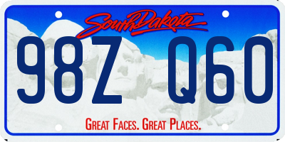 SD license plate 98ZQ60