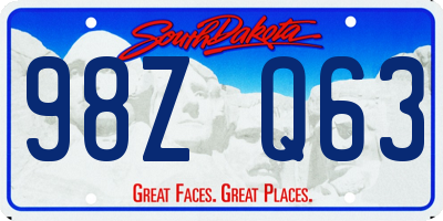 SD license plate 98ZQ63