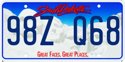 SD license plate 98ZQ68